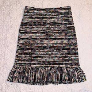 Ann Taylor multicolored tweed pencil skirt.